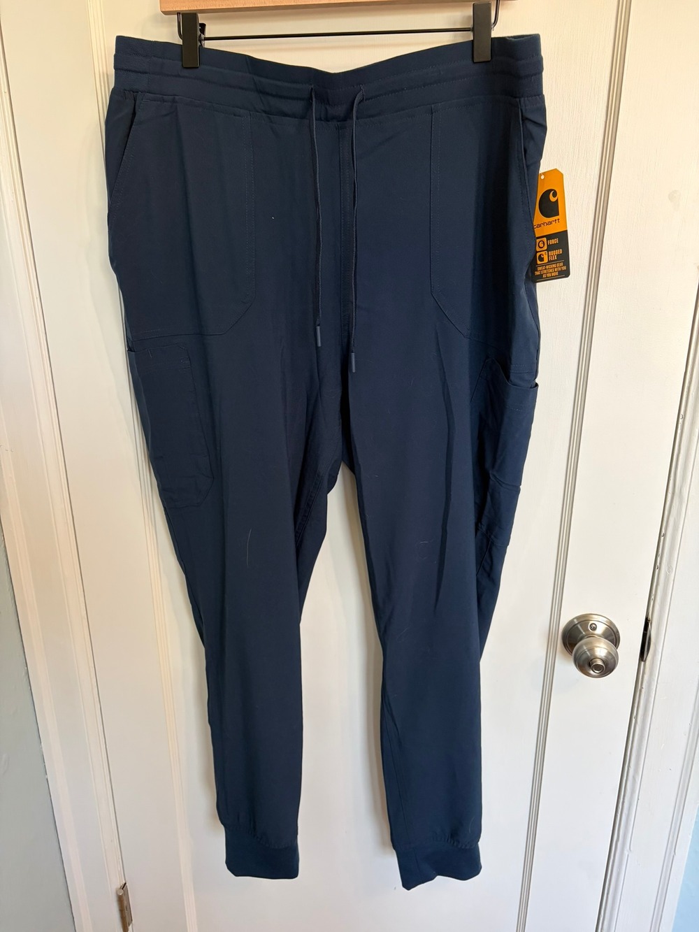 Carhartt Force Cross-Flex Women's Cargo Jogger Scrub Pants XL Regular Navy NWT
